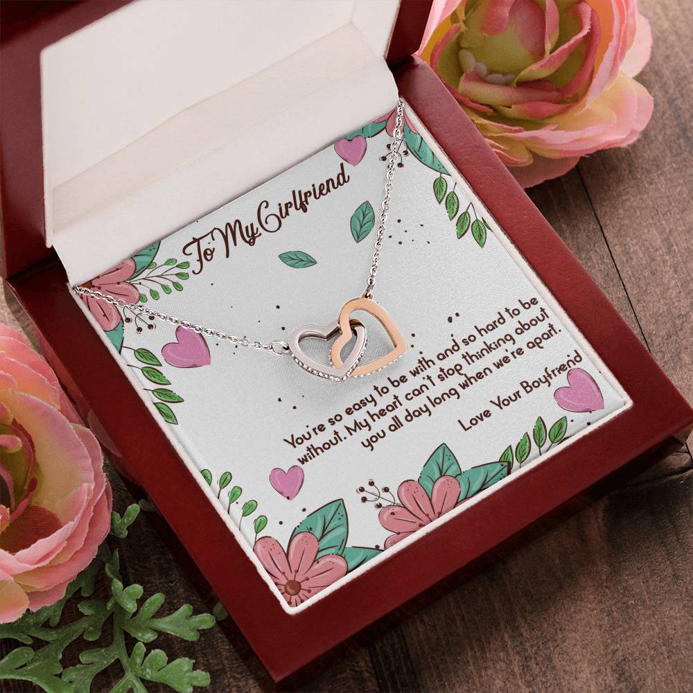 To My Girlfriend - When We'Re Apart Interlocking Hearts Necklace