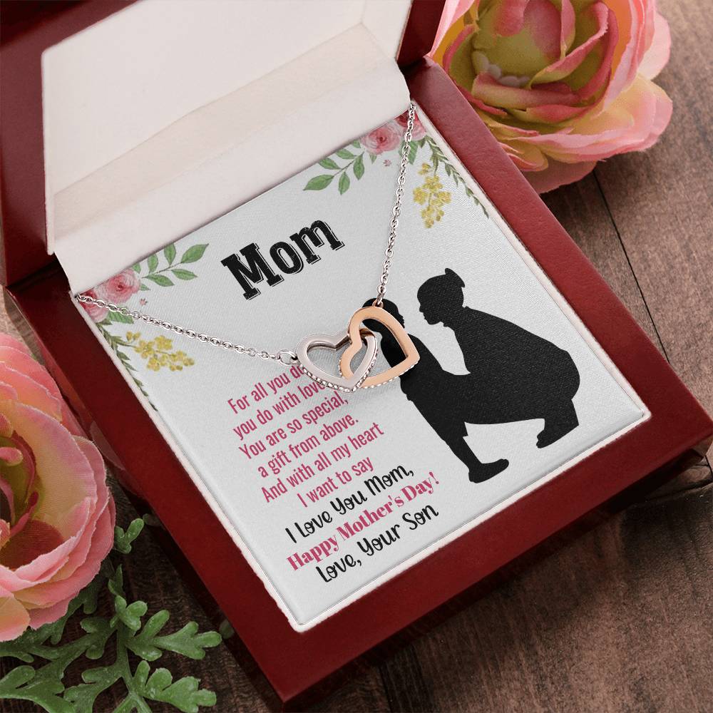 Mother'S Day Necklace Gift For Mom Mothers Day Gift To My Mom Necklace For Mom Mom'S Day Gift Mother Day Gift Set Interlocking Hearts Necklace