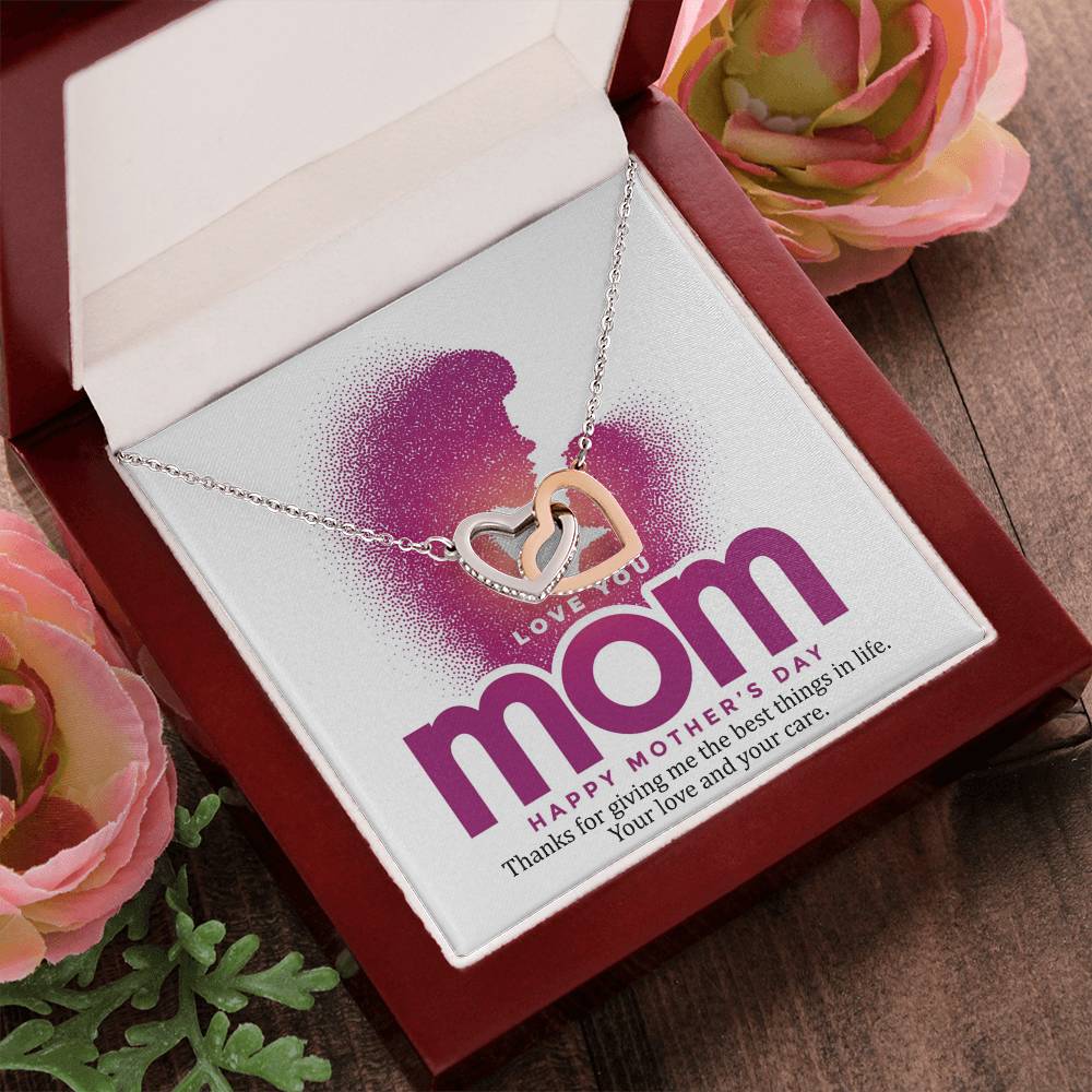 Thanks For Giving Me The Best Things In Life Mother - Necklace Interlocking Hearts Necklace