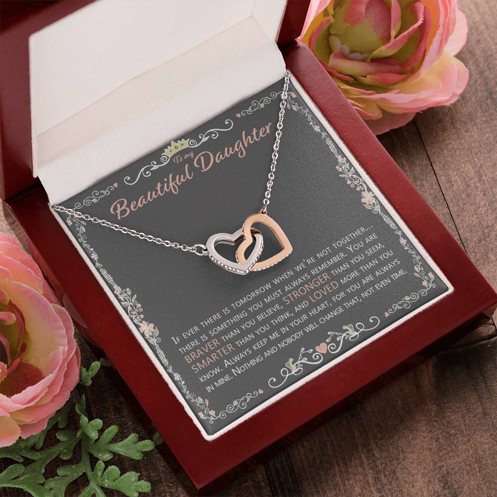 To My Beautiful Daughter - Necklace Interlocking Hearts Necklace