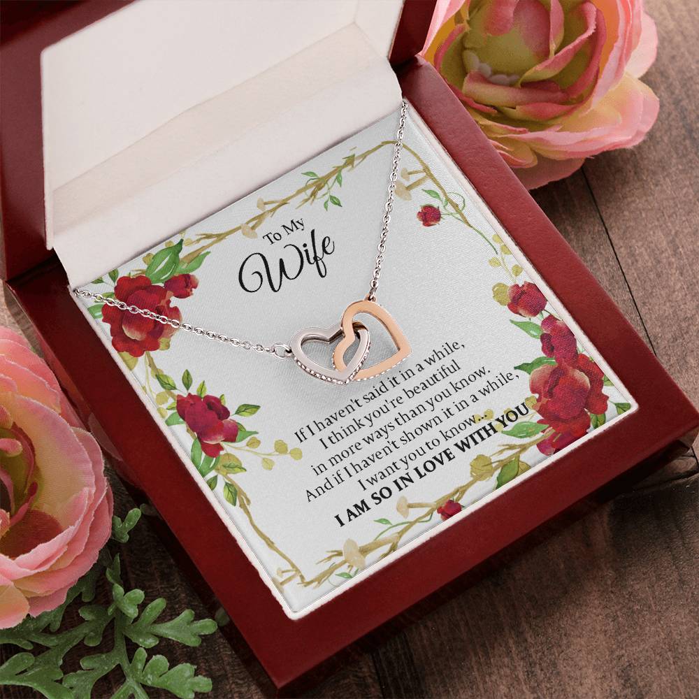 To My Wife - I Am So In Love With You - Forever Love Necklace Interlocking Hearts Necklace
