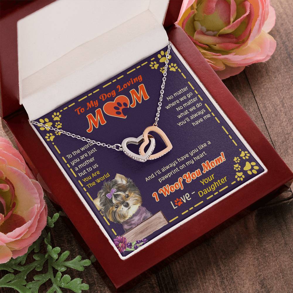 To My Wife - You Are The World - Necklace Interlocking Hearts Necklace