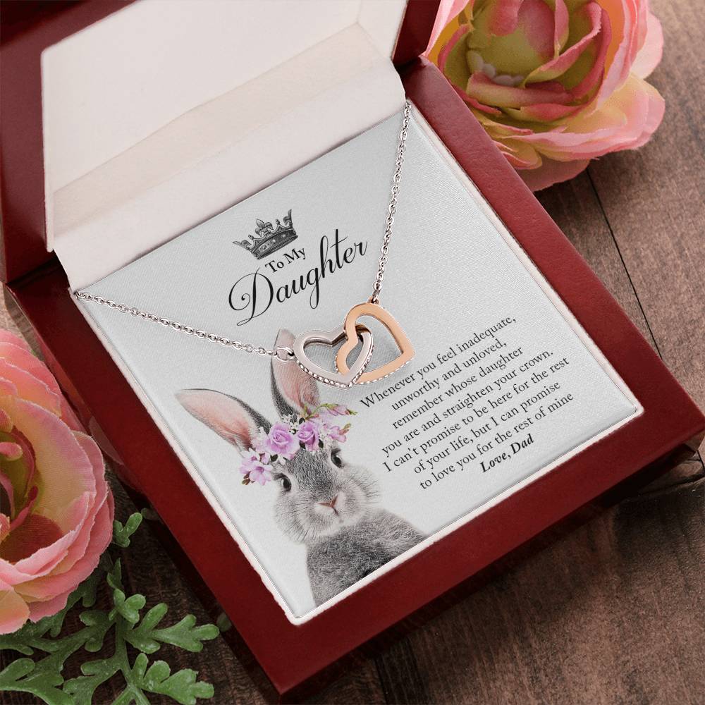 Daughter Straighten Your Crown In Usa Interlocking Hearts Necklace