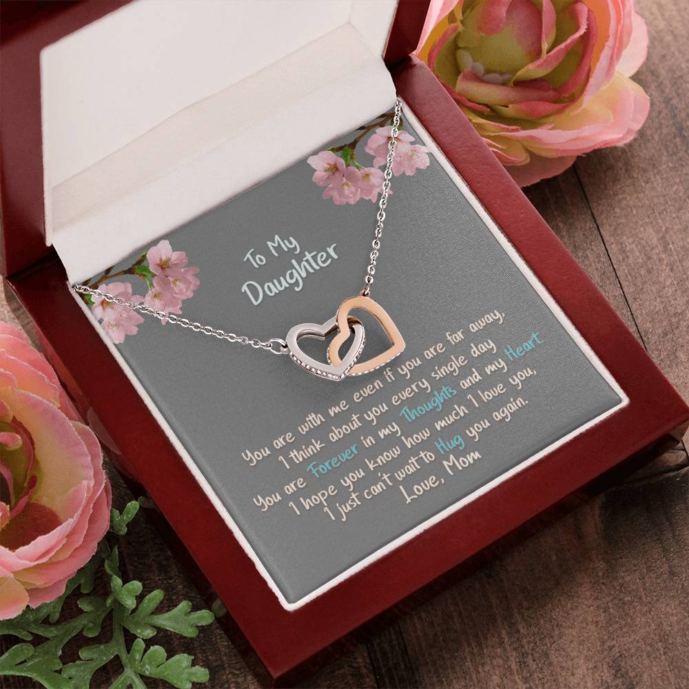 Daughter Hug You Again - Hearts Necklace Interlocking Hearts Necklace