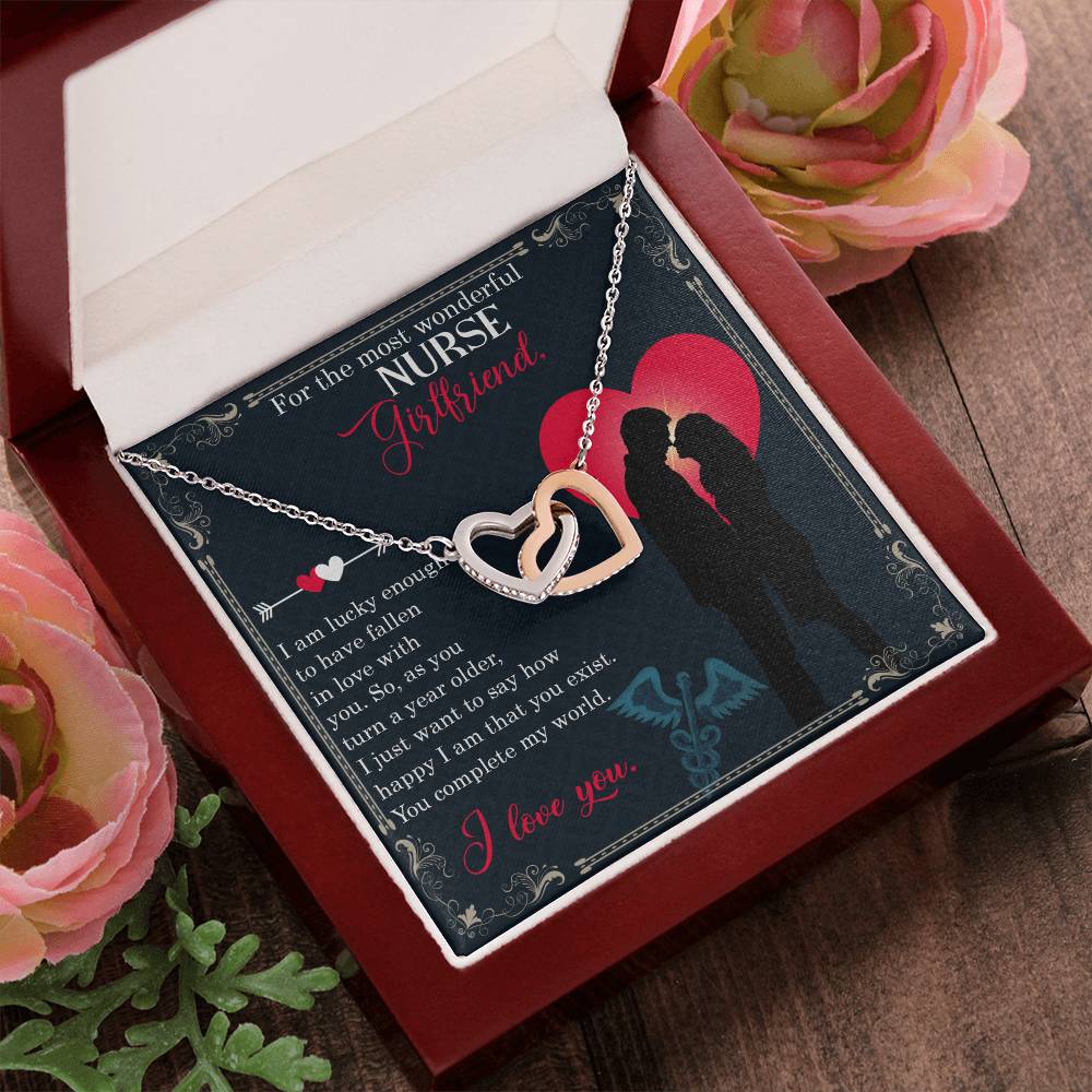 Gifts For Birhday Nurse Girlfriend Necklace Cards Anniversary Gifts For Women Gold Jewelry Interlocking Hearts Necklace
