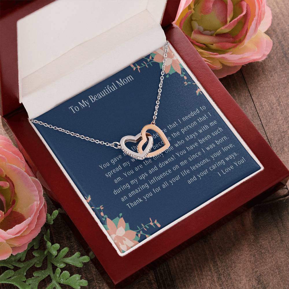 Mother'S Day Necklace To My Beautiful Mom Necklace Mothers Day Gift From Daughter Mom Gift From Son Mom Necklace Interlocking Hearts Necklace