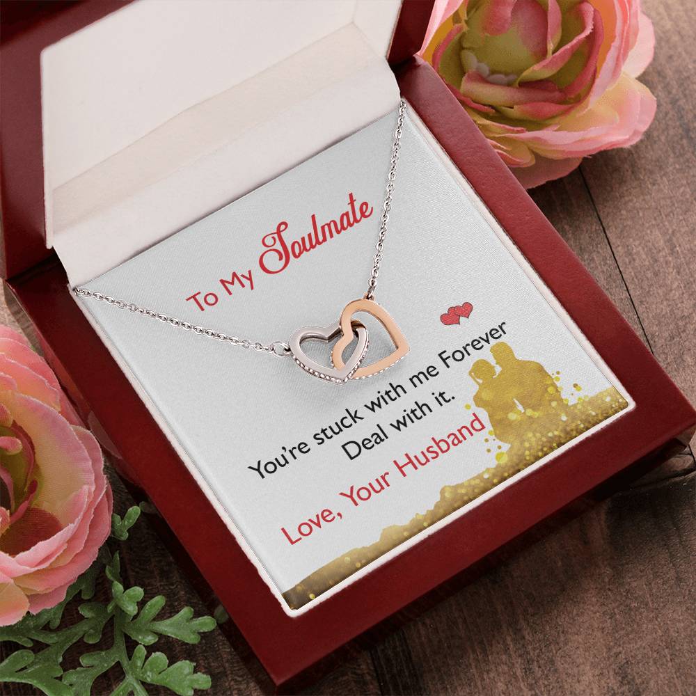 To My Wife - Black Friday Special Interlocking Hearts Necklace