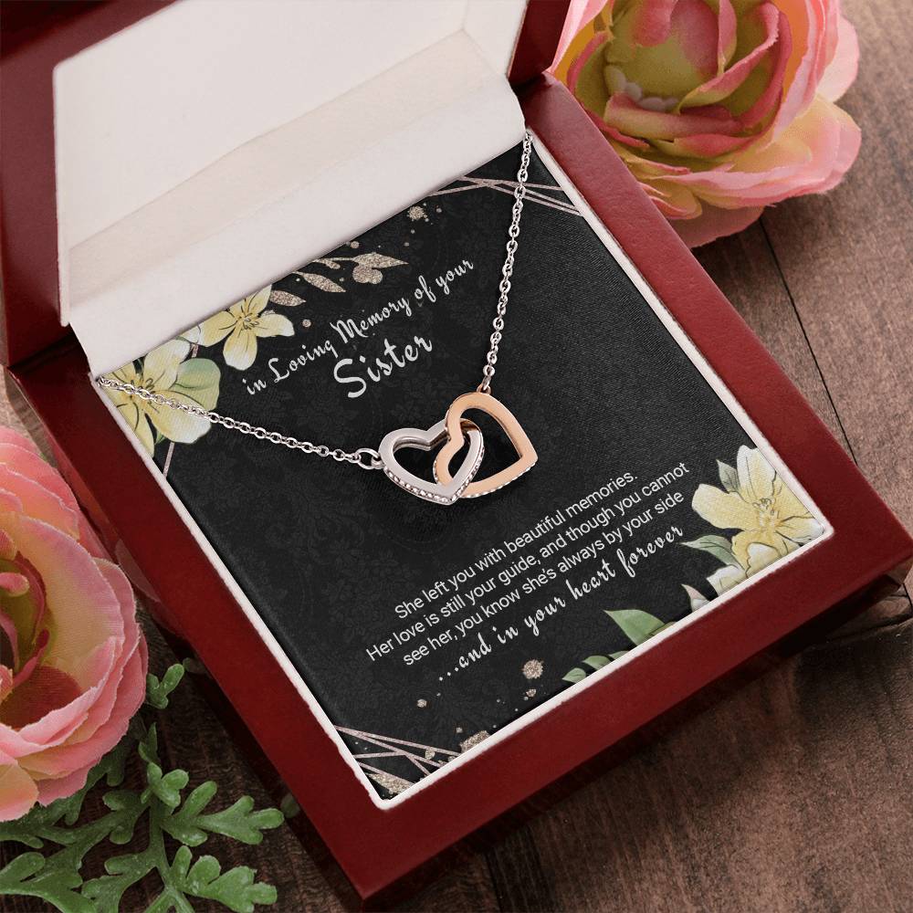 Sister Remembrance Necklace Twin Hearts Sympathy Gift For Loss Of Sister Interlocking Hearts Necklace