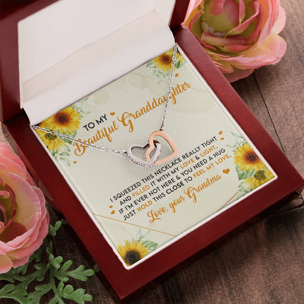 Feel My Love - Best Gift For Granddaughter Interlocking Hearts Necklace