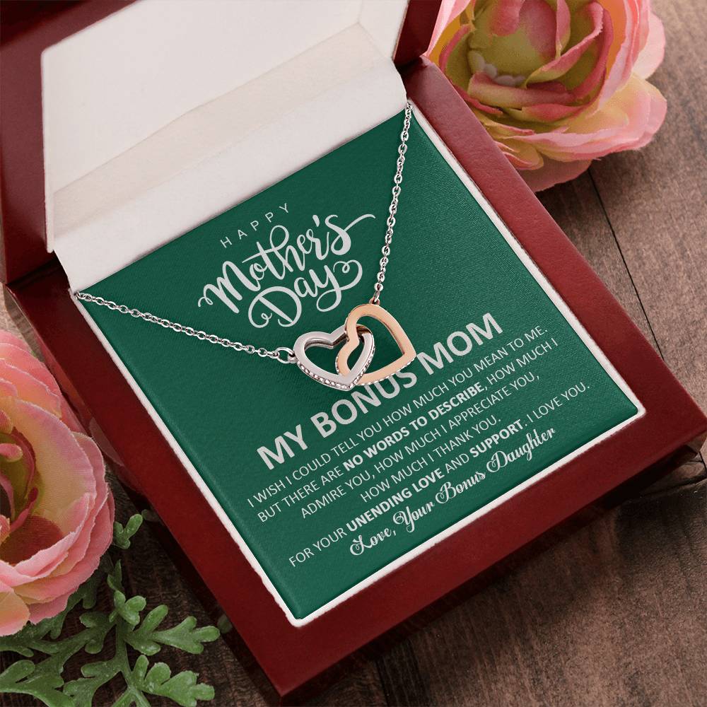 Happy Mother'S Day My Bonus Mom - Interlocking Heart Necklace Interlocking Hearts Necklace