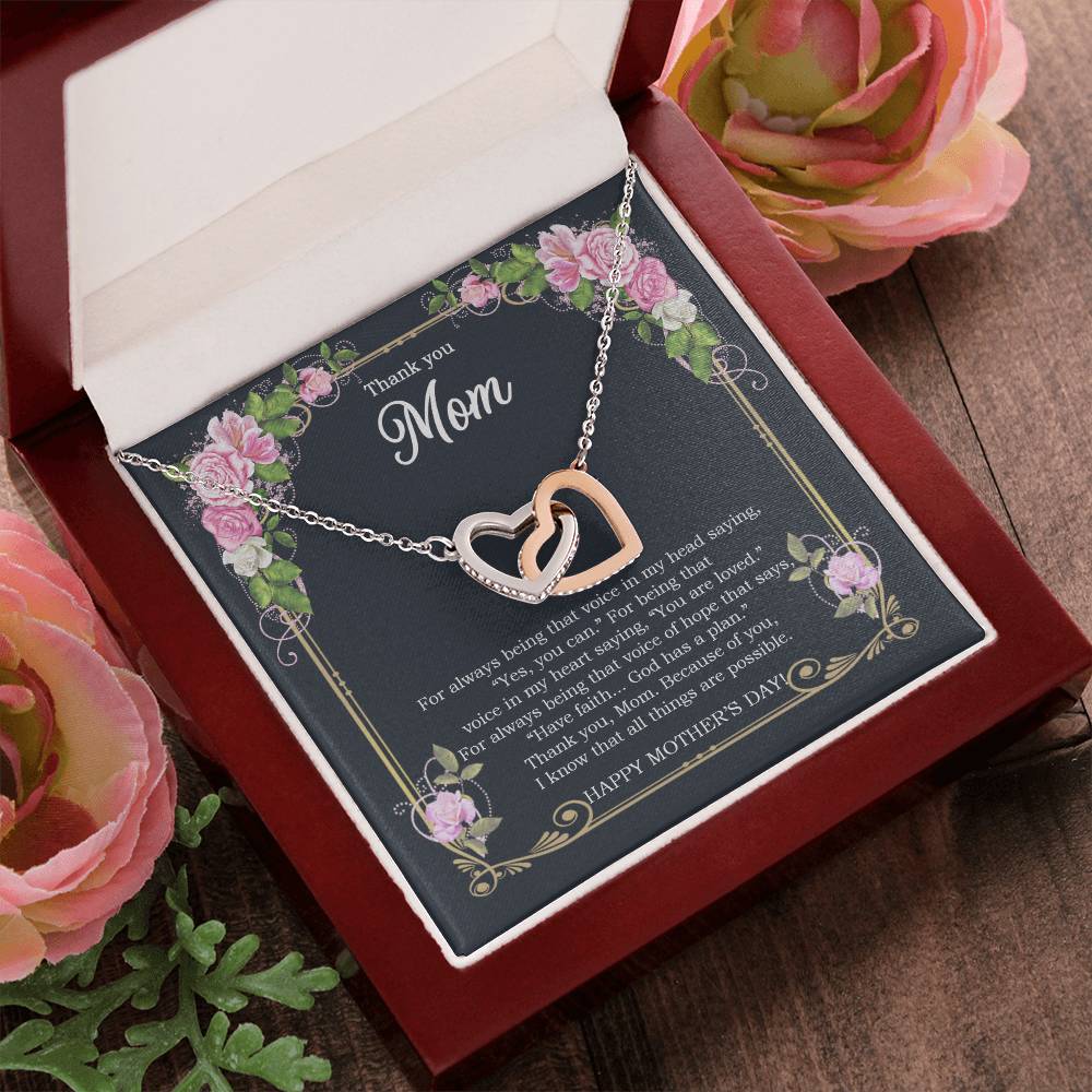 Thank You Mom - Mother'S Day Gift - Luxury Interlocking Heart Necklace Interlocking Hearts Necklace