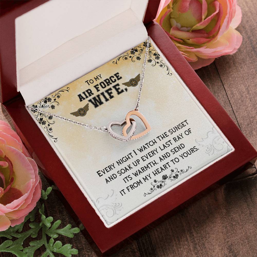 To My Air Force Wife Necklace Interlocking Hearts Necklace