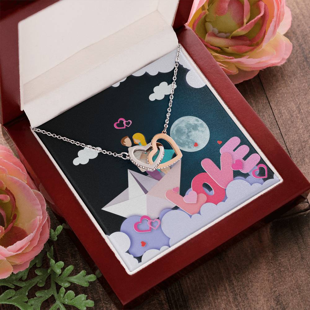 To Wife Girlfriend . Show Your Love To Your Lovely Girlfriend Wife. Gift For Girlfriend Wife Interlocking Hearts Necklace