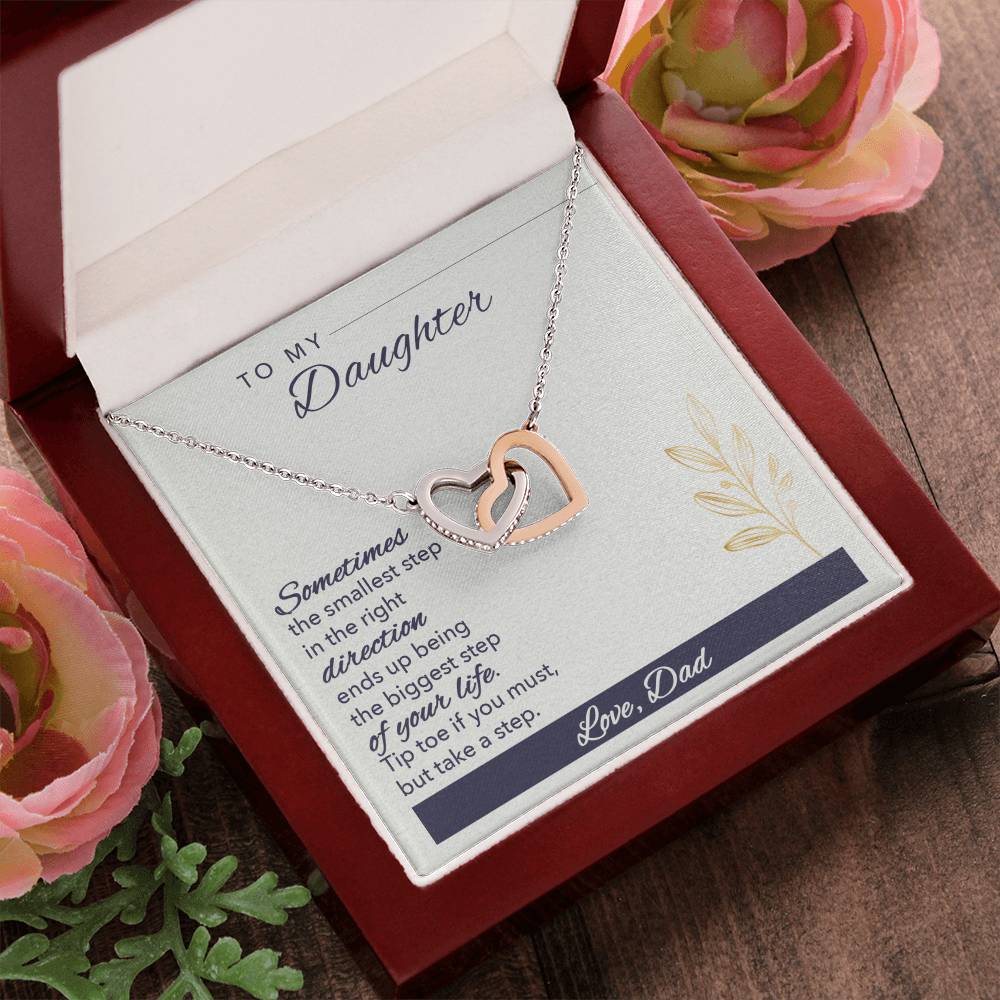 To My Daughter From Dad Interlocking Hearts Necklace Father To Daughter Gift Birthday Gift To Daughter From Dad Daughter Necklace