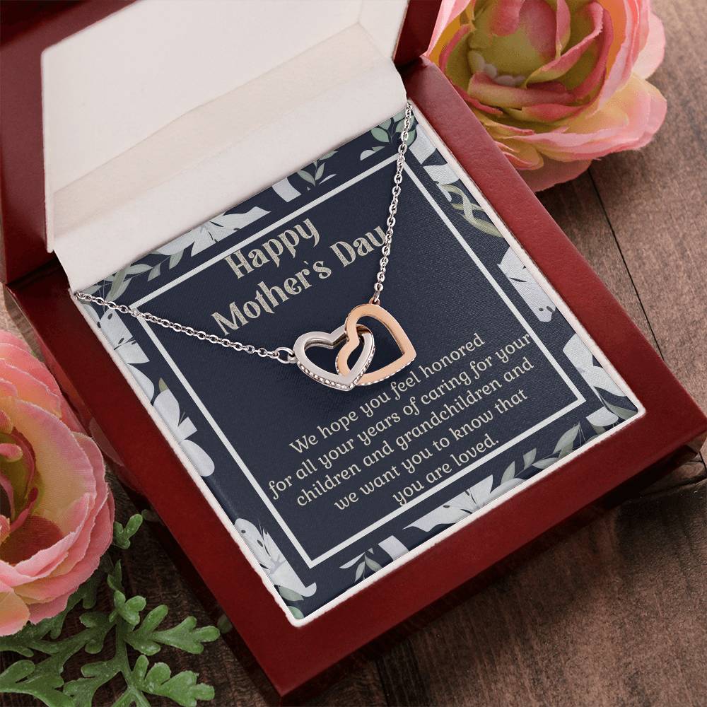 Interlocking Hearts Mother'S Day Gift For Grandma Interlocking Hearts Necklace