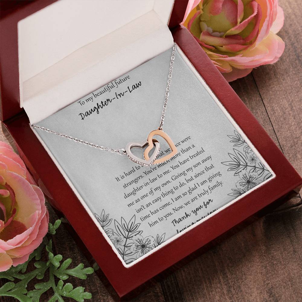 To My Beautiful Future Daughter In Law Interlocking Hearts Necklace
