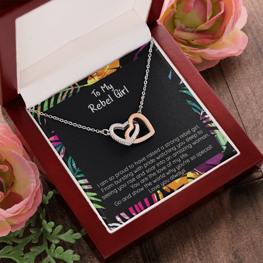 My Rebel Girl Necklace Hearts Locked Interlocking Hearts Necklace