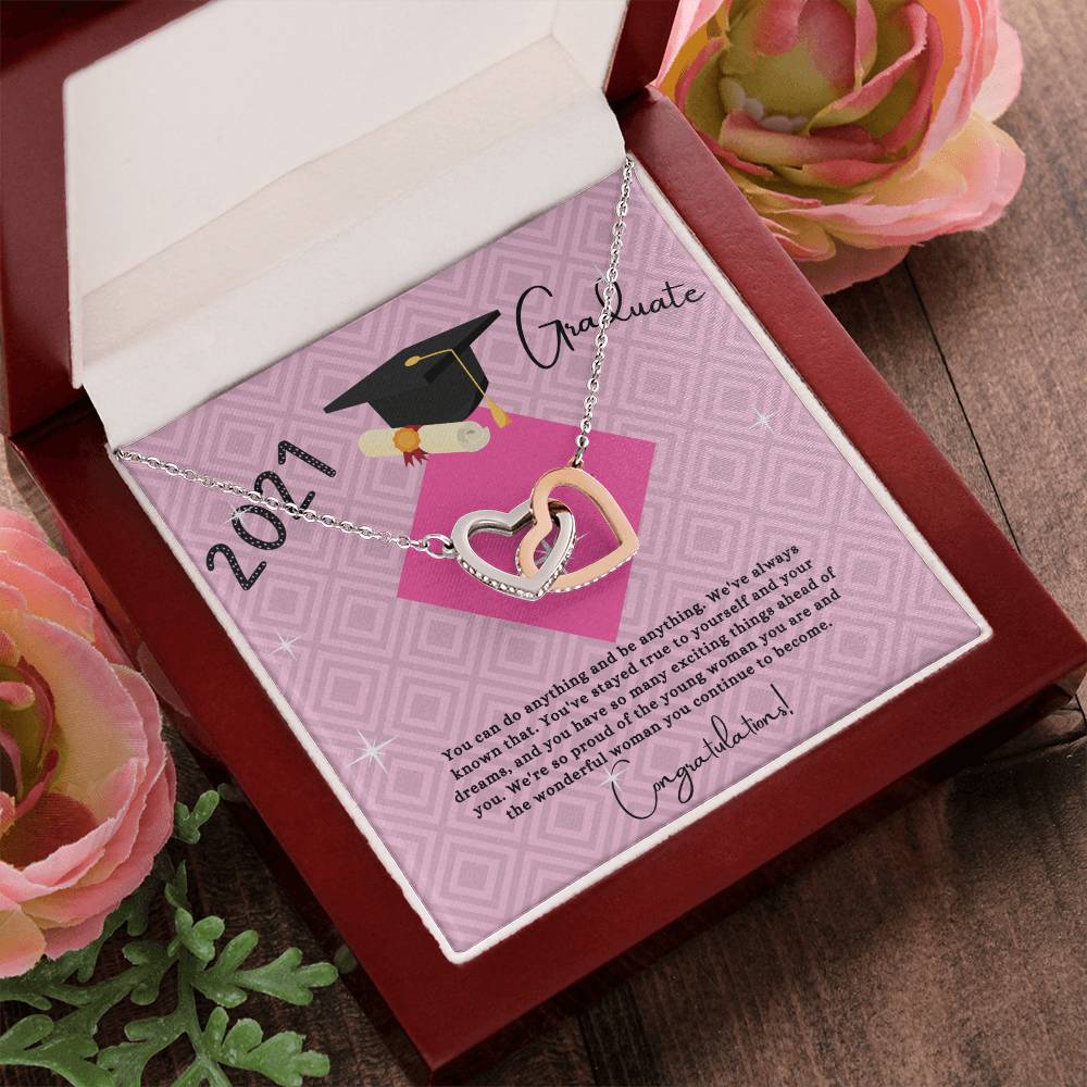 Popular Graduation Gift For Granddaughter 2021- Two Hearts Necklace Interlocking Hearts Necklace