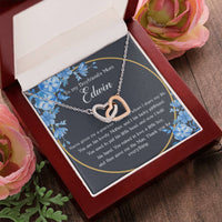 Personalized Boyfriends Mom Necklace Gift Boyfriends Mom Mother'S Day Gift Boyfriend Mom Birthday Gift Custom Name Interlock Heart Necklace Interlocking Hearts Necklace