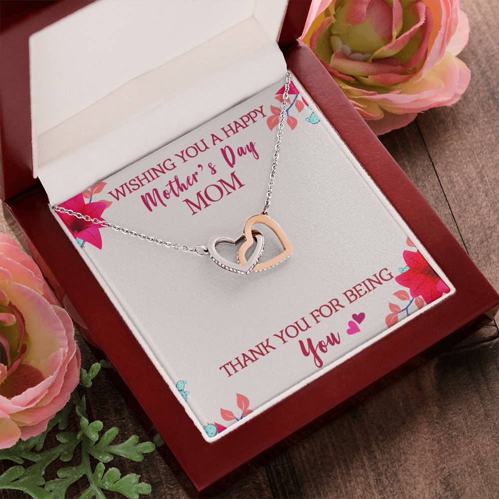 Best Gift For Mom Interlocking Hearts Necklace