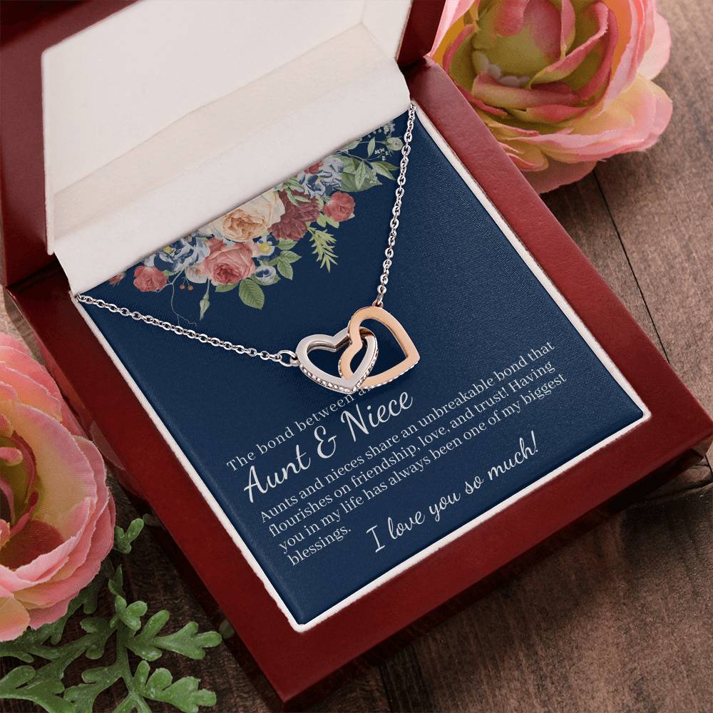 The Bond Between Aunt & Niece Interlocked Hearts Necklace Interlocking Hearts Necklace