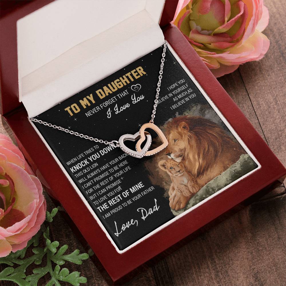 To My Daughter - Interlocking Hearts Necklace