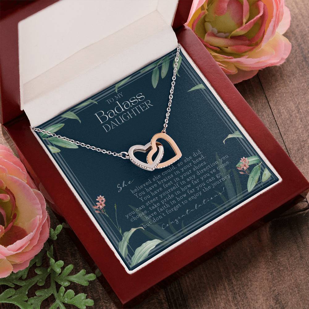 Graduation Gift Necklace For Daughter College Graduation Gift For Her High School Senior Graduation Mba Phd Master Class Of 2021 Interlocking Hearts Necklace