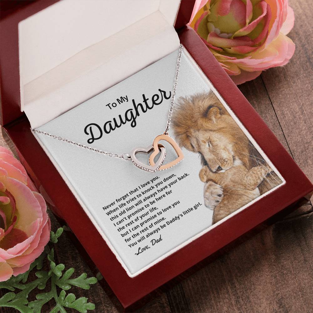 To My Daughter - Necklace Gift Set Interlocking Hearts Necklace