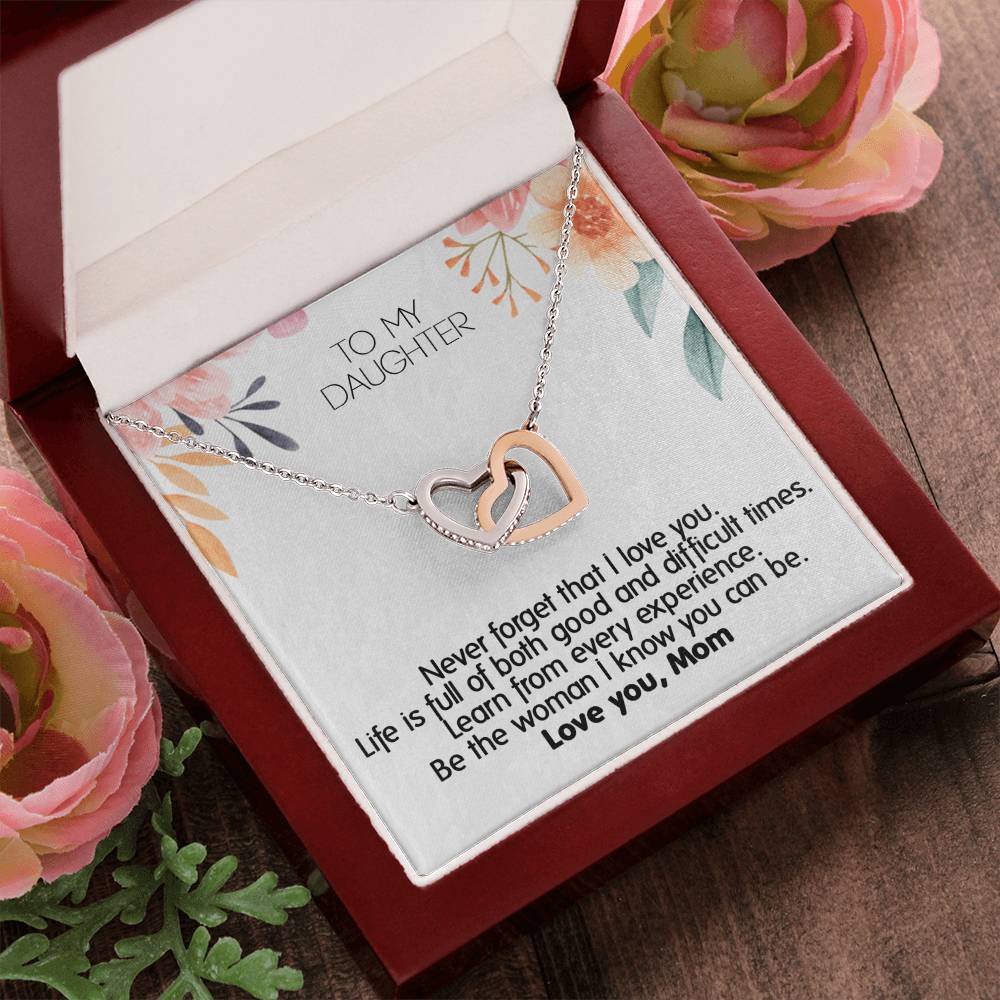 Mom ! Perfect Gift For Your Daughter - Unique Necklace Interlocking Hearts Necklace
