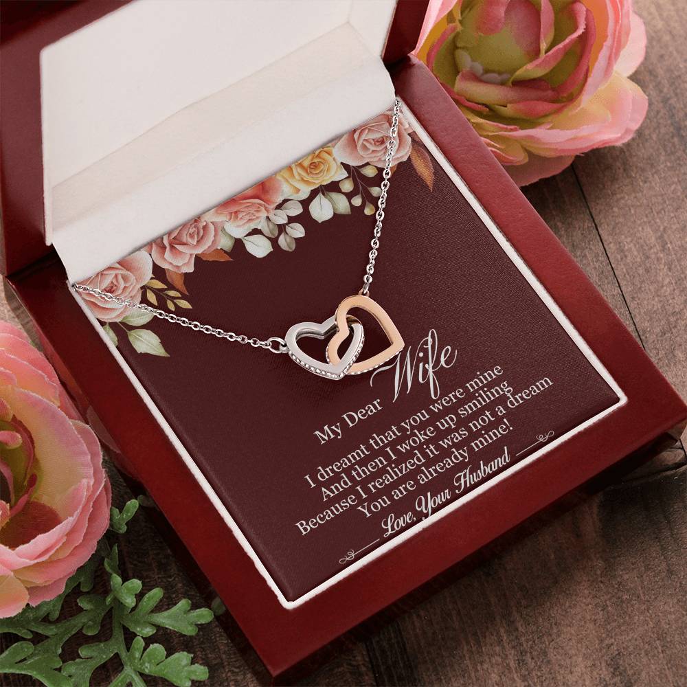 My Dear Wife Interlocking Hearts Necklace Message Card