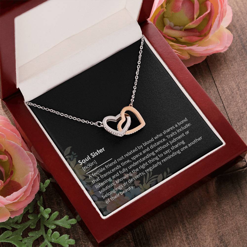 Soul Sister - Double Hearts Necklace Interlocking Hearts Necklace