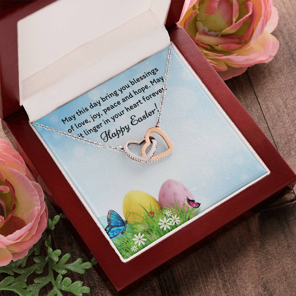 Happy Easter Gifts Interlocking Hearts Necklace