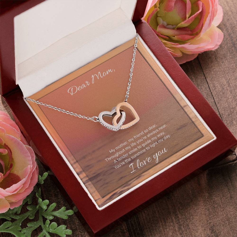 Dear Mom Interlocking Hearts Necklace