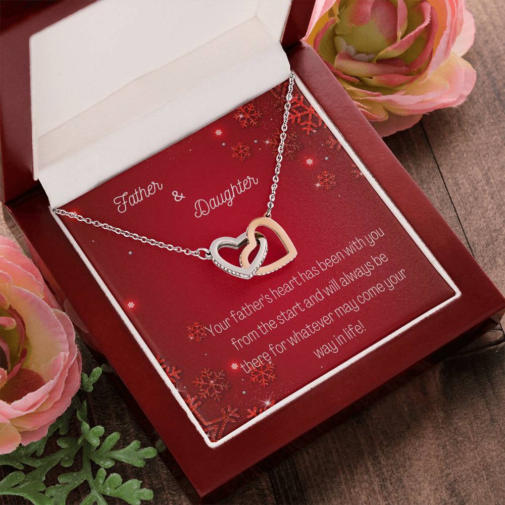 Father And Daughter Linked Hearts Necklace Interlocking Hearts Necklace