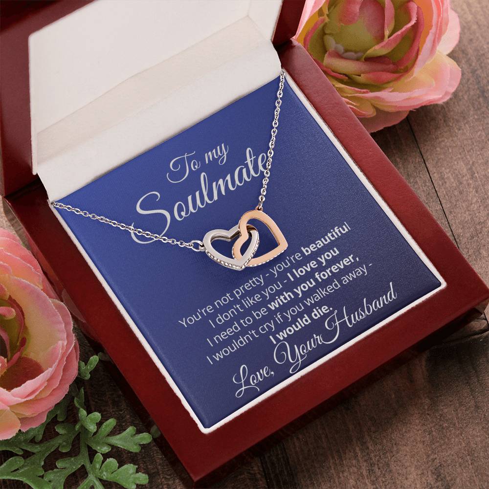 Soulmate Hearts Necklace Gift Interlocking Hearts Necklace