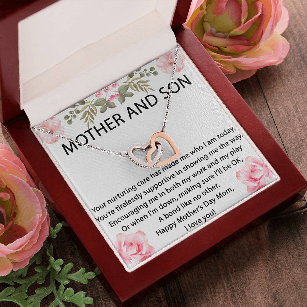 Your Nurturing Care Has Made A Bond Like No Other Interlocking Hearts Necklace