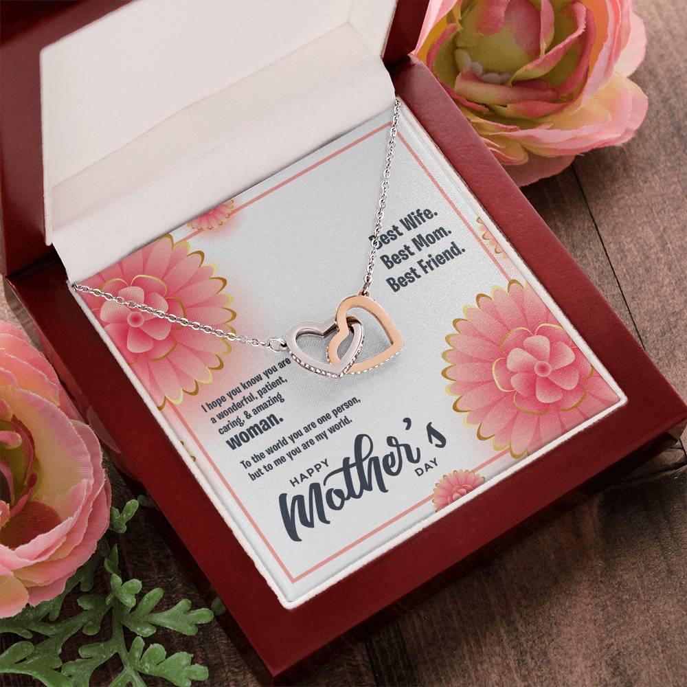 Most Amazing Woman Interlocking Hearts Necklace