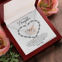 To My Daughter - I Promise To Love You For The Rest Of My Life Interlocking Hearts Necklace