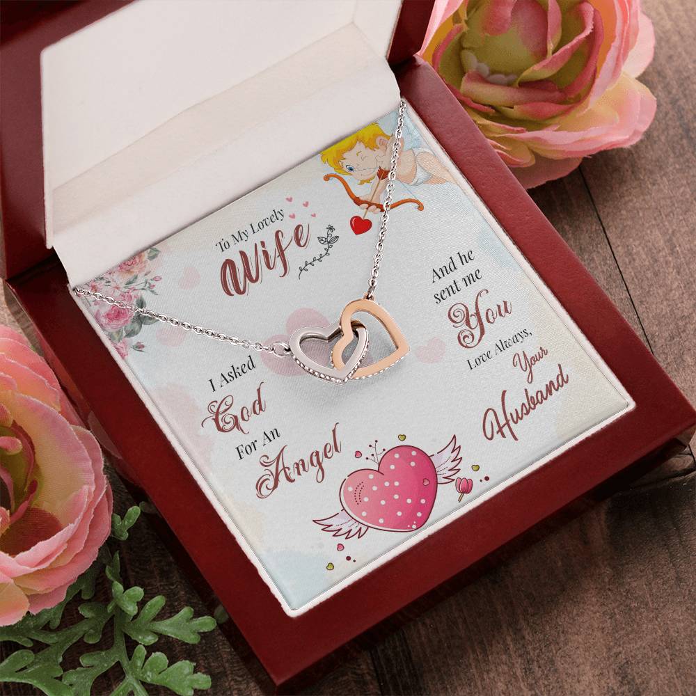 To My Lovely Wife - Love Always Your Husband - Interlocking Hearts Necklace