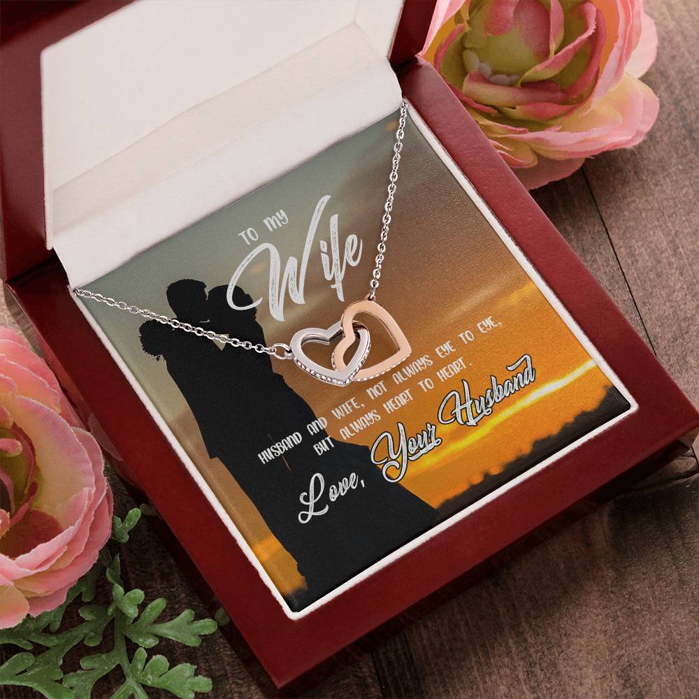 To My Wife- Always Heart To Heart Necklace Interlocking Hearts Necklace