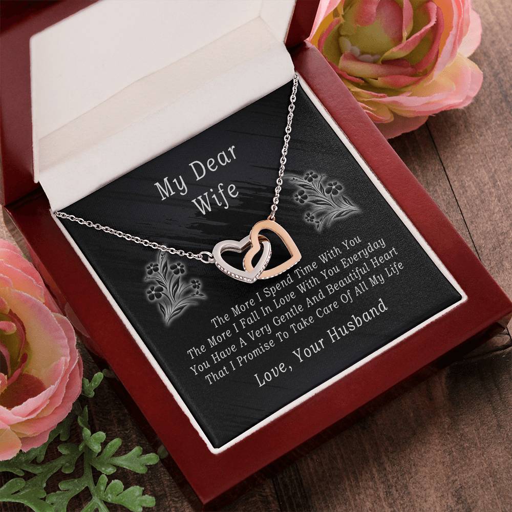 My Dear Wife Necklace Interlocking Hearts Necklace