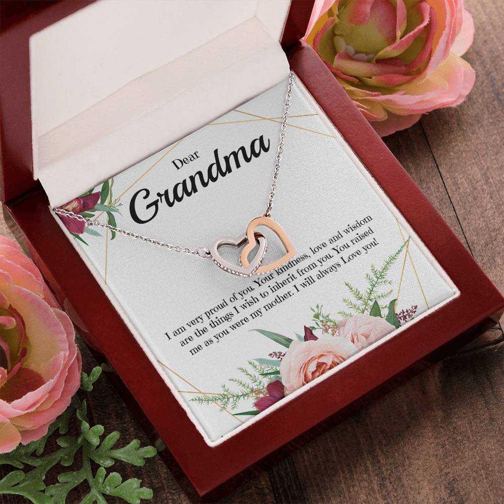 Interlocking Hearts Necklace For Grandma