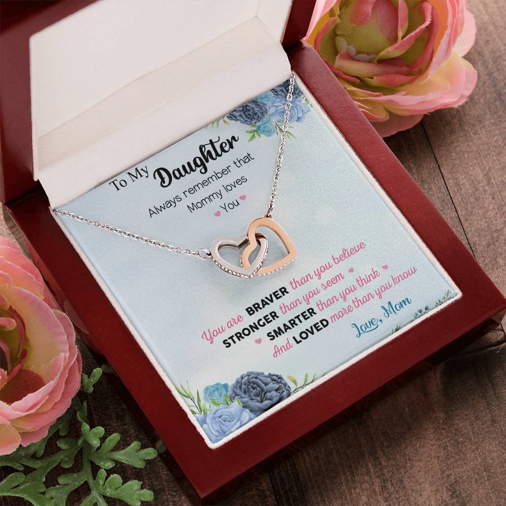 To My Daughter - Interlocking Hearts Necklace