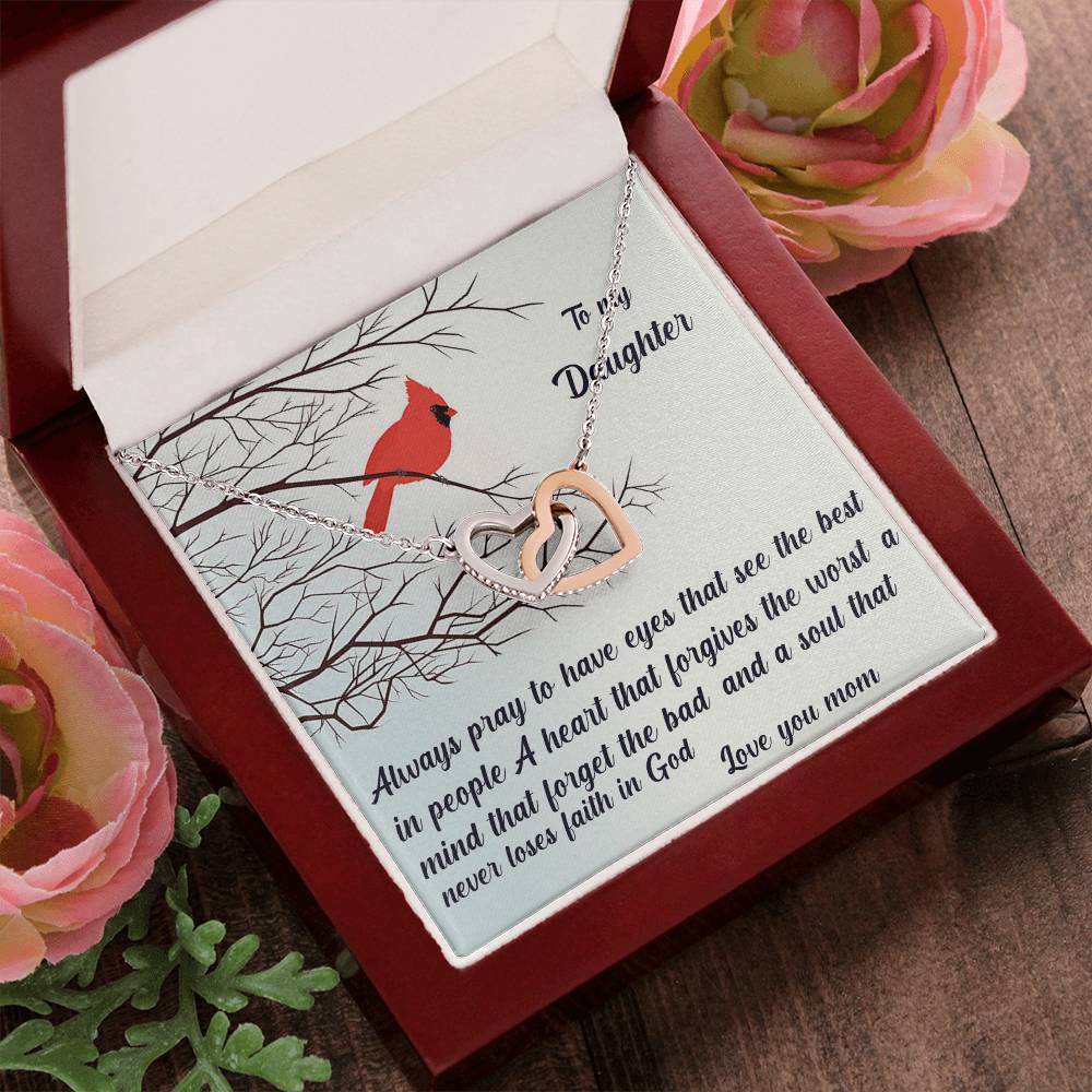 Always Pray To Have Eyes That See The Best Interlocking Hearts Necklace