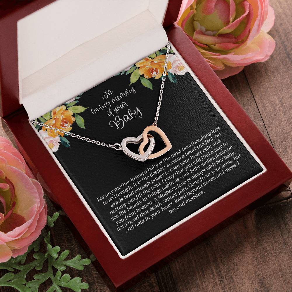 In Loving Memory Baby Necklace Interlocking Hearts Necklace