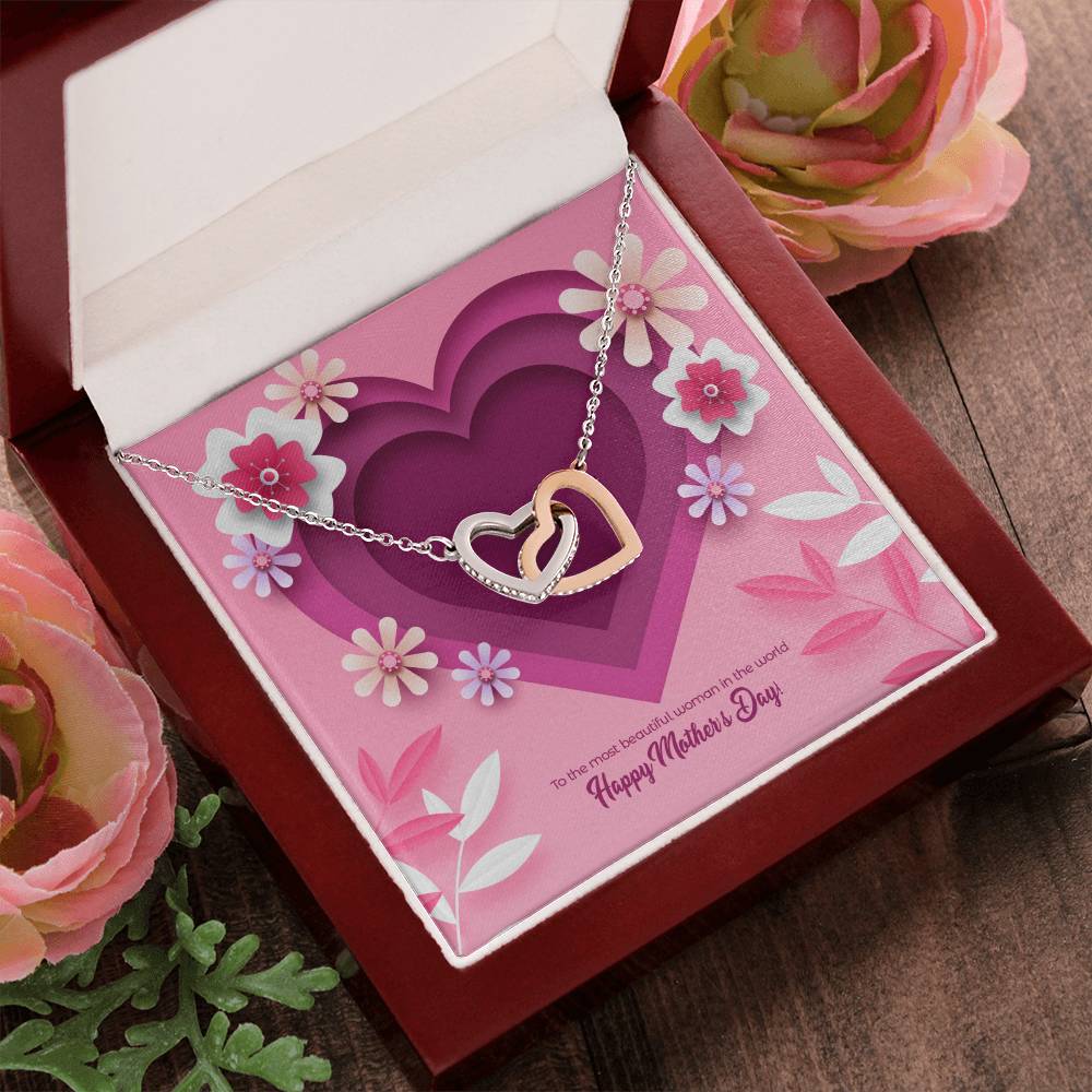 Most Beautiful Woman In The World Interlocking Hearts Necklace