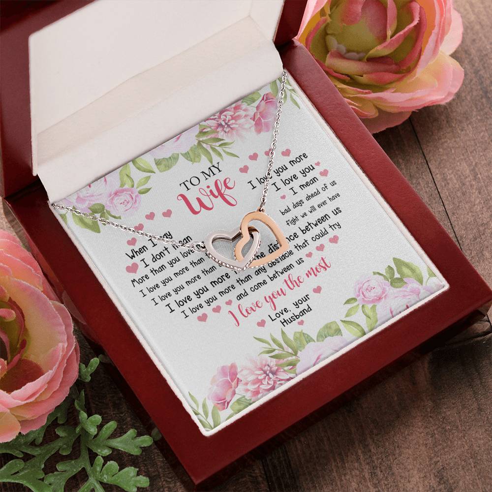 I Love You The Most - Best Gift For Wife Interlocking Hearts Necklace