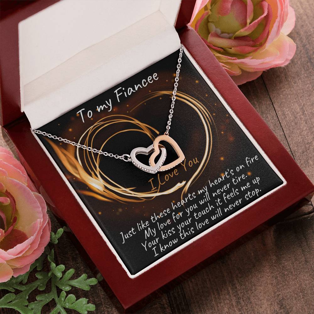Interlocking Hearts Necklace - To My Fiancee