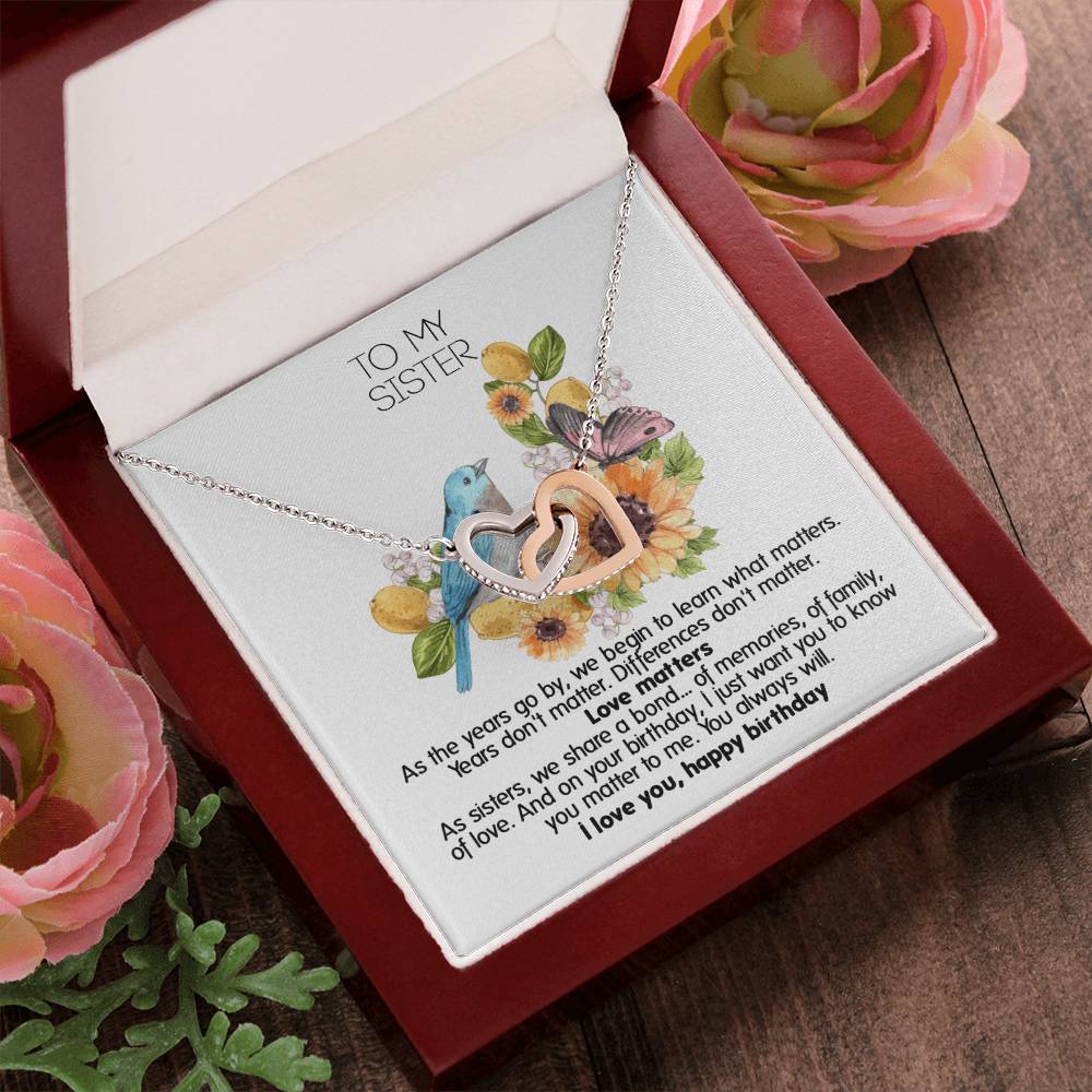 Give This Two Hearts Necklace For Your Sister'S Birthday ! Interlocking Hearts Necklace