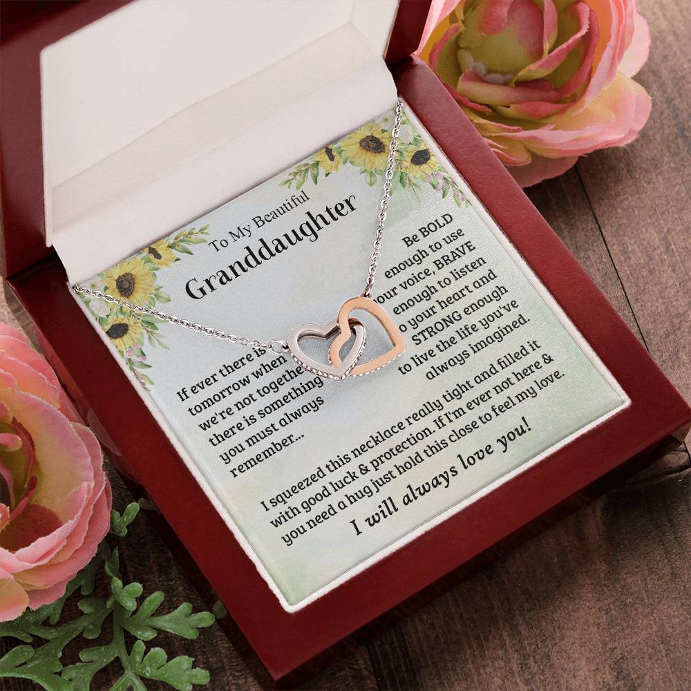 To My Granddaughter Always Remember This - Interlocking Hearts Necklace